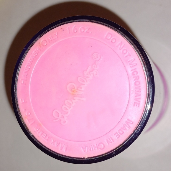 Lilly Pulitzer Let's Cha Cha multi print Summer 2013 pink lid 16 oz Travel mug - Picture 8 of 17